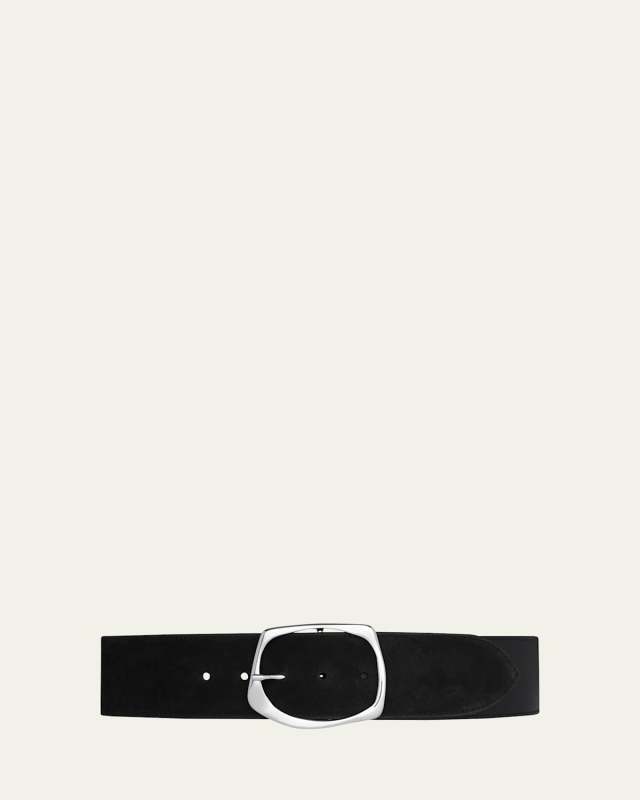 La Petillante Twisted Leather & Suede Belt